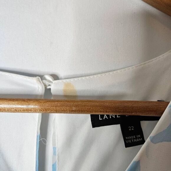 Lane Bryant Light Blue Floral Chiffon Like Lightweight‎ Maxi Dress sz 22 - Picture 3 of 6